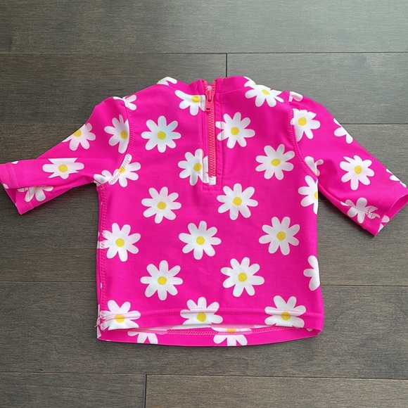 JOE FRESH Baby Girl Bathing Suit Swim Set Two-Piece Pink White Daisy Ruffle - Picture 4 of 13